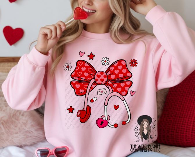 VALENTINE'S DAY NURSE BOW