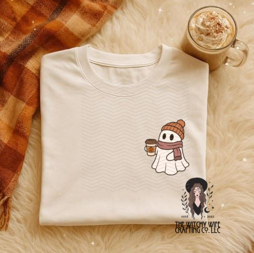 CUTE GHOST COFFEE SCARF POCKET