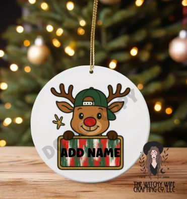 PERSONALIZED BOY DEER ORNAMENT