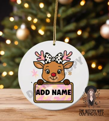PERSONALIZED GIRL DEER ORNAMENT