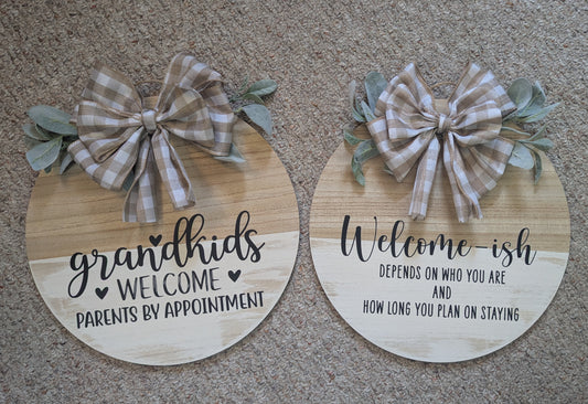 15" Hanging wood door sign